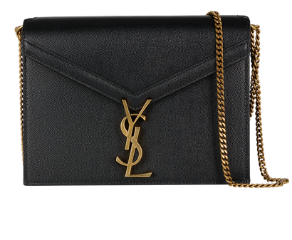 Medium Cassandra Chain Bag, &pound;1,200, Handbags, Black, Leather, Front view